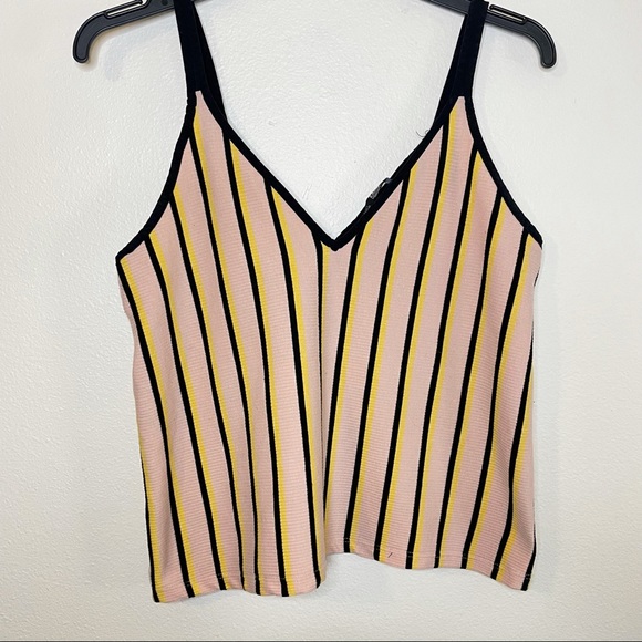 Zara Tops - Zara Pink Striped Spaghetti Strap Cami Tank Top